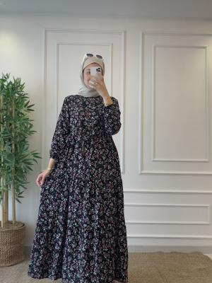 Eylül Elbise Siyah Fuşya