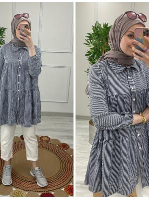 Gofre Tunik Siyah